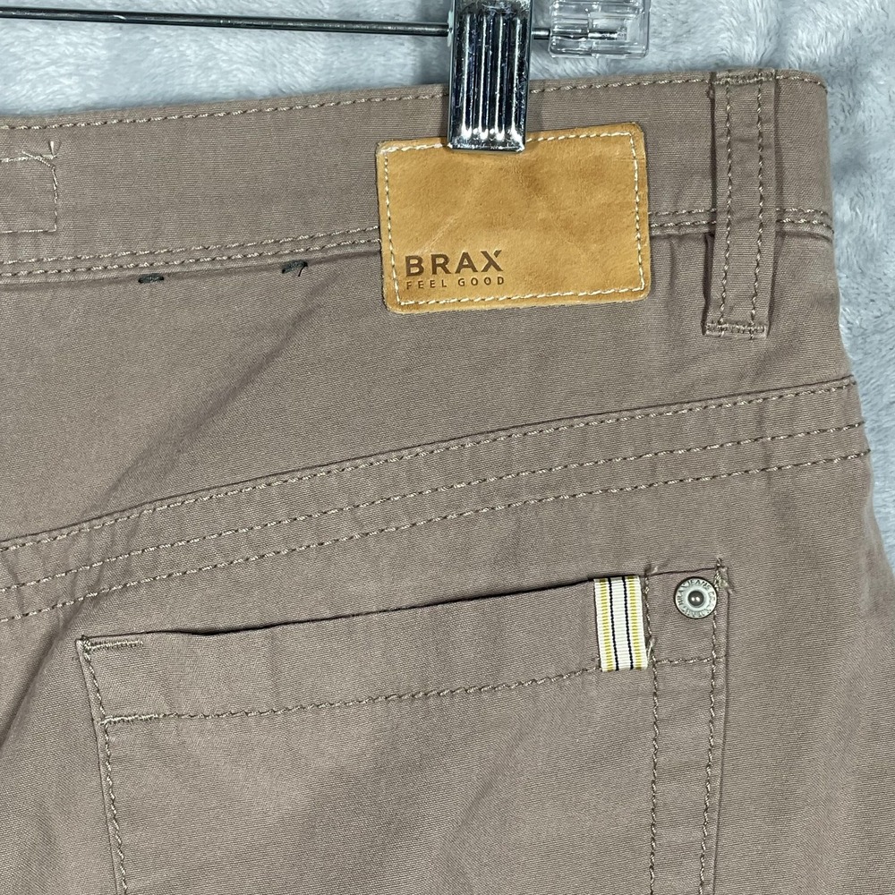 Brax Feel Good Rianda MT-WA Taupe Brown Cotton Bermuda Shorts Mens 32/32